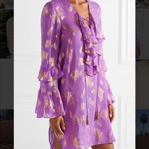 DUNDAS Silk fuchsia and gold tunic NWT